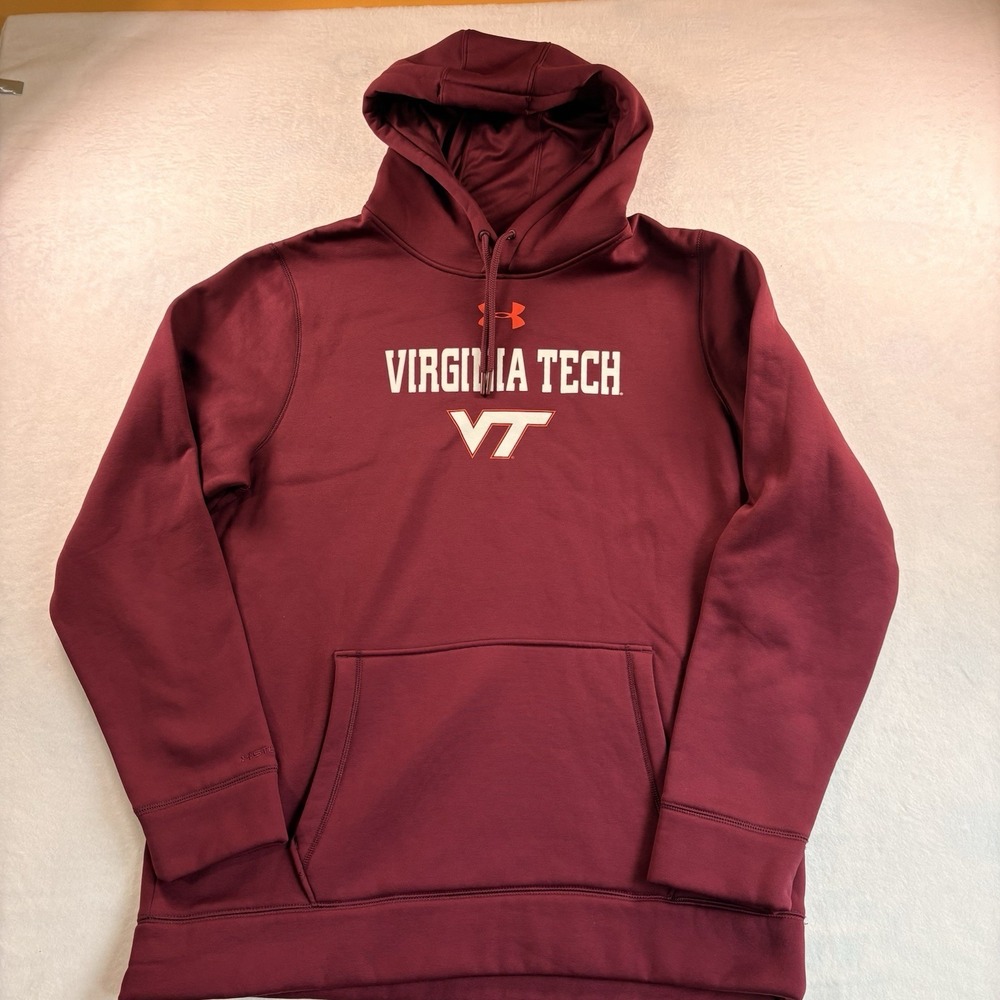 Under Armour Storm Virginia Tech Hokies Maroon Drawstring Hoodie Men's Large VT